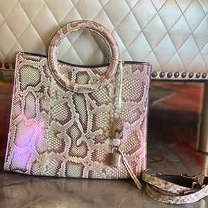 Roberto Cavalli Iridescent Snake Print Purse